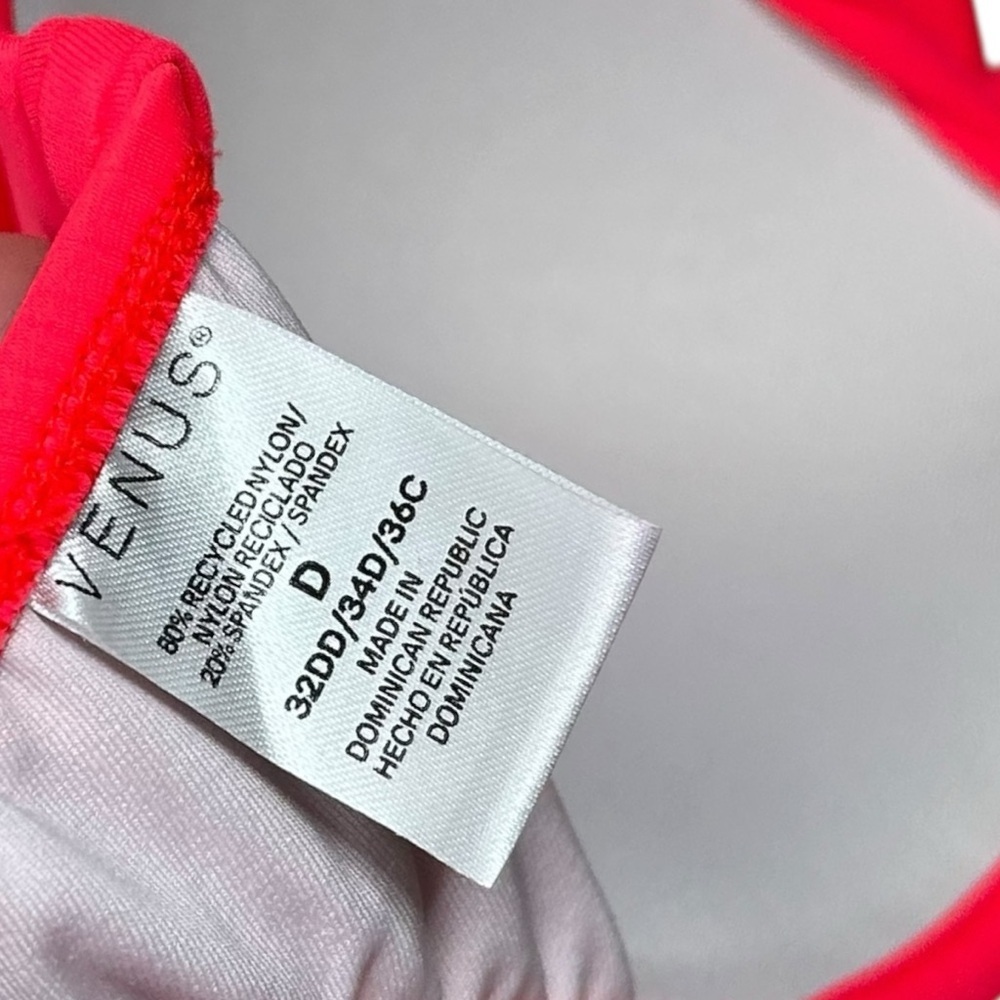 VENUS Marilyn Push-Up Bikini Top in Neon Sunset Pink Women’s Size 32DD/34D/36C - Picture 5 of 5